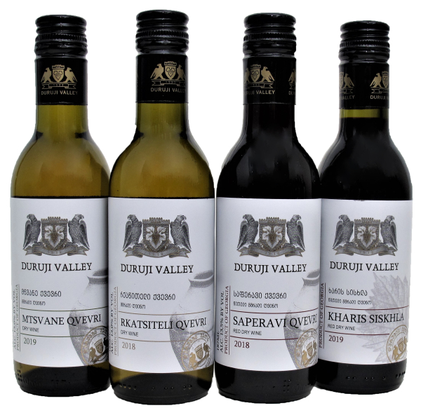 Trial package(Bottle with screw cap) 0,187L - 3 Qvevri-Wine + Kharis Siskhla
